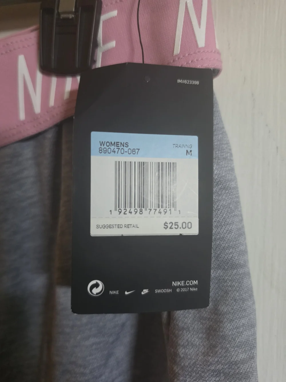 Nike Women’s Gray Athletic Shorts with Pink Branded Waistband